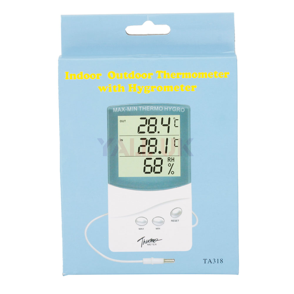 KTJ TA318 Digital LCD Indoor/Outdoor Thermometer Hygrometer Humidity